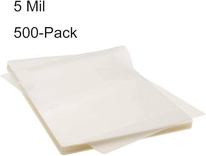 BESTEASY Thermal Laminating Pouches, 5 mil Thick, Clear 9 x 11.5 Inch Laminating Sheet Paper for Laminator, Holds 8.5 x 11 Inch Letter Size Sheets(500 Pack)