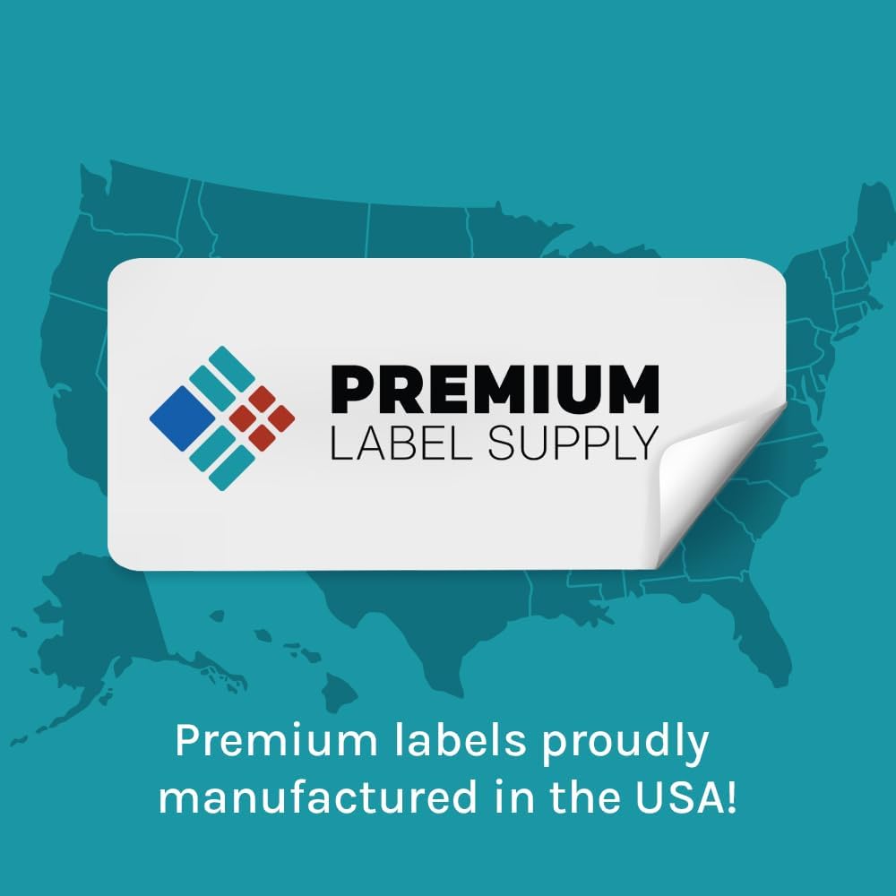 Premium Label Supply Bright Neon Color Fluorescent Sticker Labels - 1.5" x 1.5" Square Labels - (Assorted Fluorescent, 2,400 Labels)