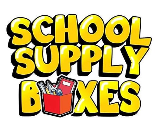 Back to School Supply Box (Case - 4 Boxes) - Grades K-5 Back to School Supplies - 32 Piece Kit Includes Markers, Crayons, Pencils, Scissors, Folders, Glue Sticks, Notebook, and Composition Book