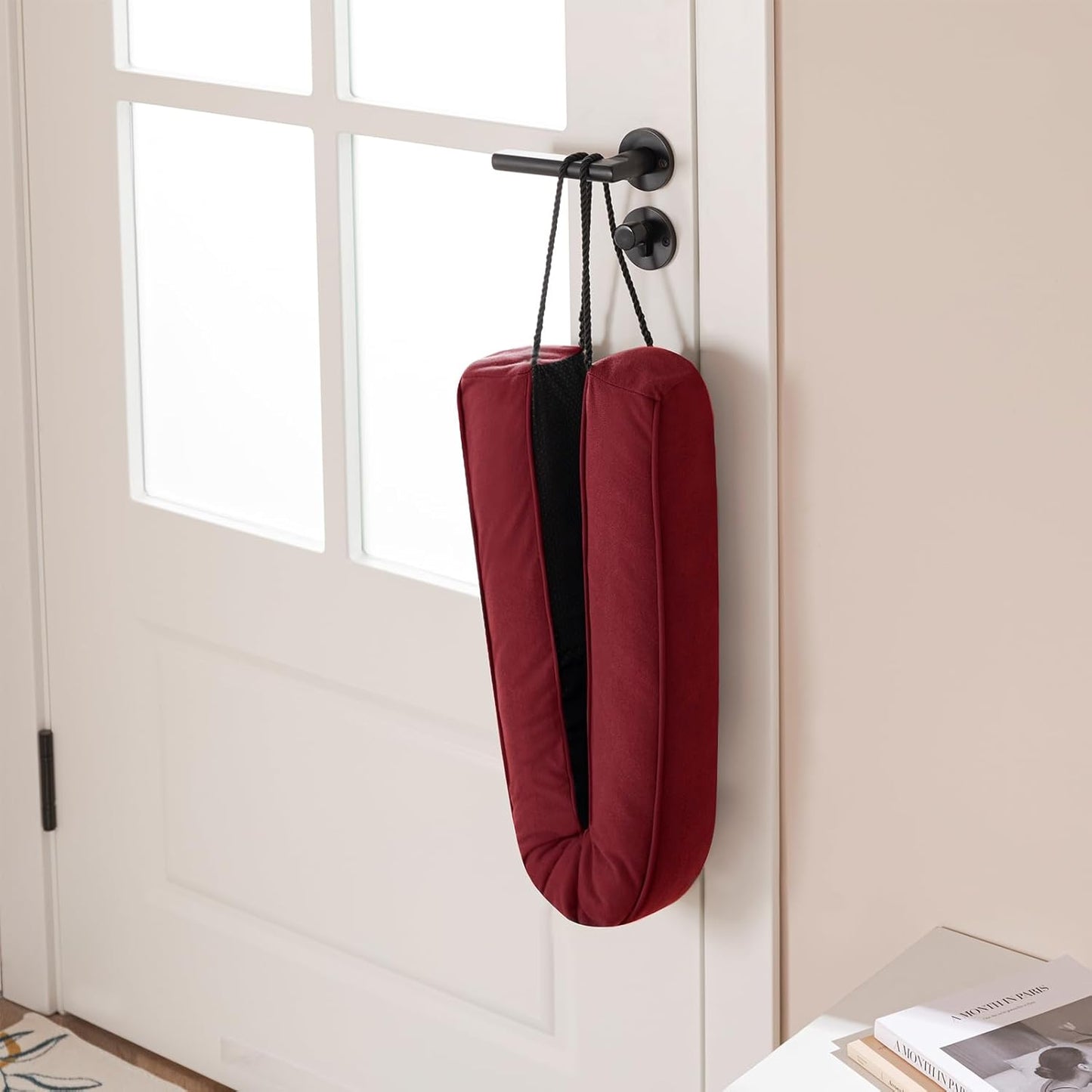 Sunolga 38" Door Draft Stopper Blocks Hot and Cold Air with Removable Washable Cover for Gaps Up to 3", All-Season Seal for Noise, Wind, Door Sweep for Bottom of Door and Window, Home Essentials, Red