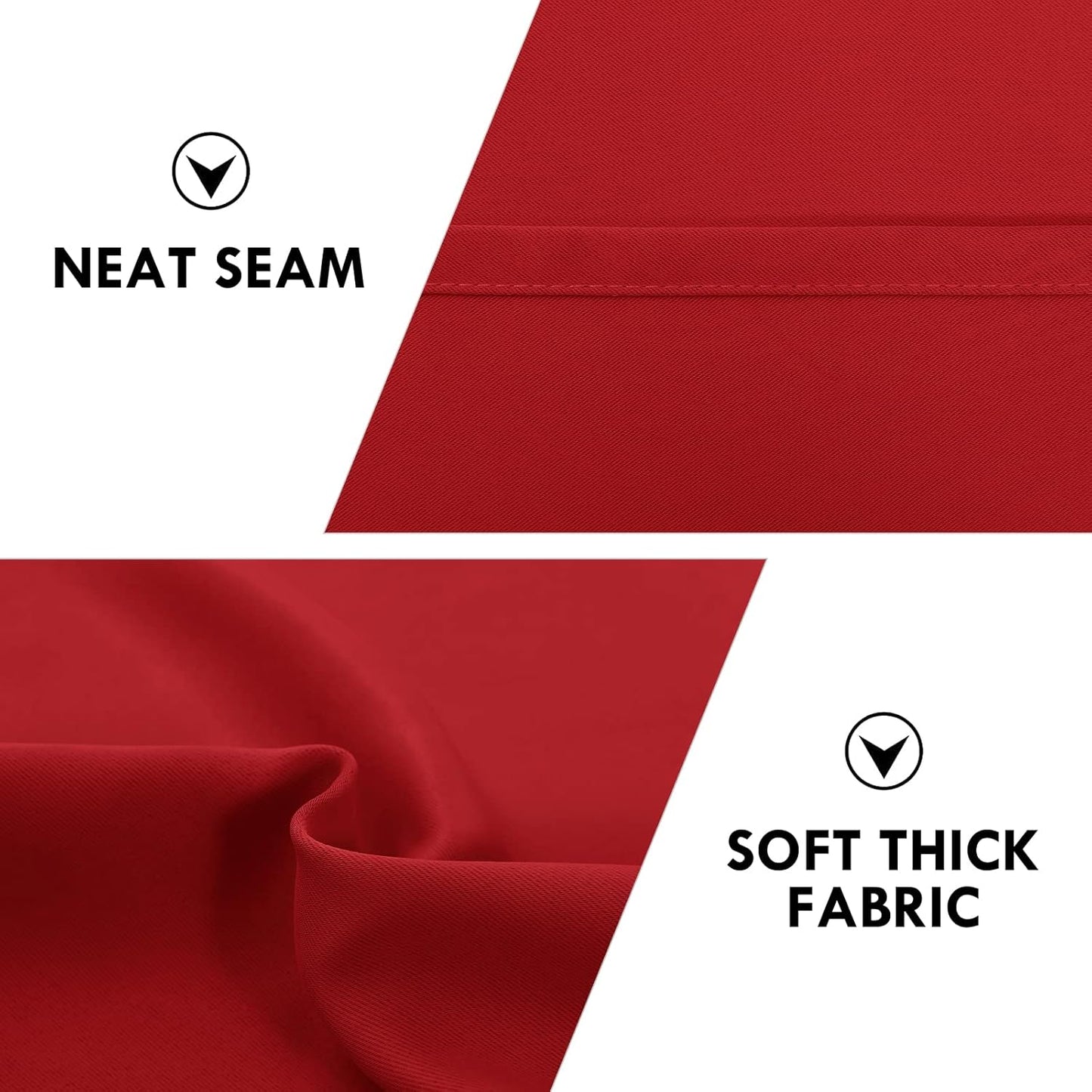 DWCN Blackout Curtains for Bedroom - Thermal Insulated Privacy Energy Saving Rod Pocket Drapes for Living Room, W 38 x L 72 Inch, Red, Set of 2