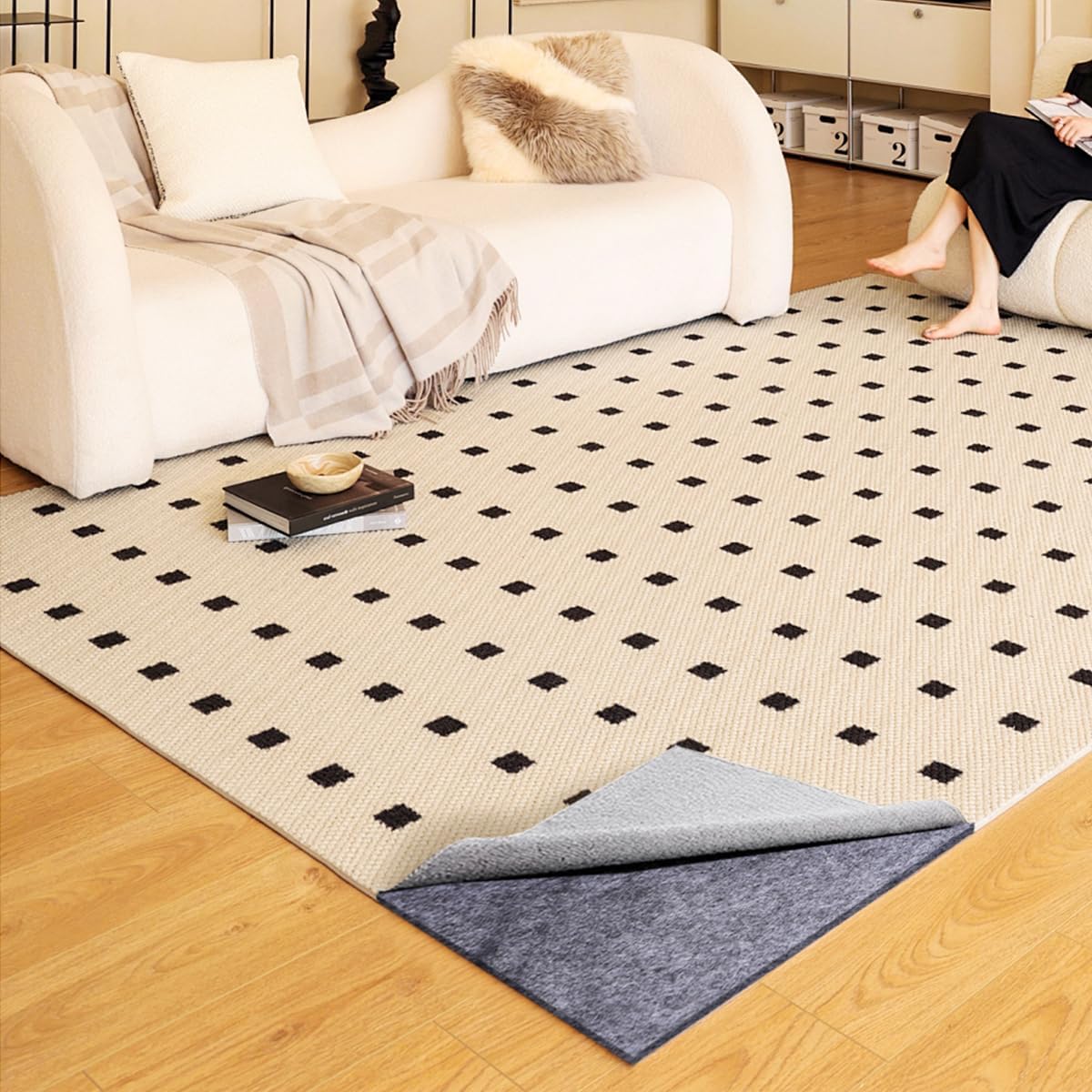 Felt Rug Pad, 8x10 Ft Extra Large Area Rug Cushioned Carpet Pad, Thick Felt Rug Pads for All Floors, Felt Pad for Under Area Rugs Hardwood Floors, Keep Rug in Place Soft