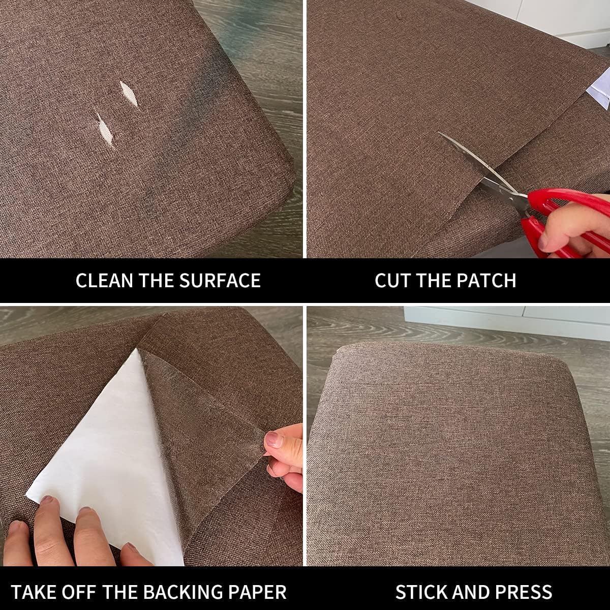 Fabric Repair Patches, Linen Repair Tape Self-Adhesive Fabric Patches Durable, DIY Large Linen Tape for Sofa, Couches, Furniture, Chair, Clothing (3.5X79 Inch, Beige)