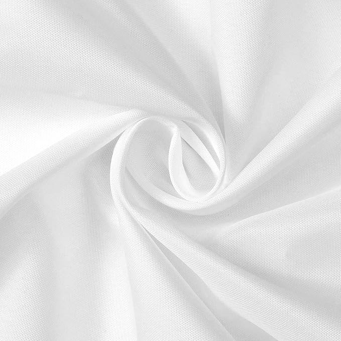 N&Y HOME RV Shower Curtain or Liner Fabric 60 x 64 inches, Perfect for Camping Travel Trailer, White Bathroom Curtains with Grommets, 60x64