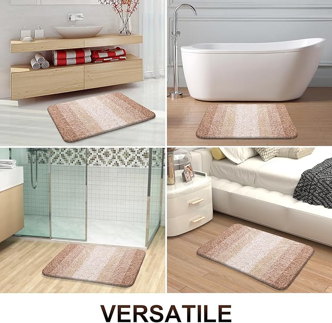 OLANLY Bathroom Runner Rugs 70x24, Extra Soft Absorbent Microfiber Bath Rugs, Rubber Backing, Quick Dry, Machine Washable Bath Mats for Bathroom Floor, Tub and Shower, Home Decor Accessories, Beige