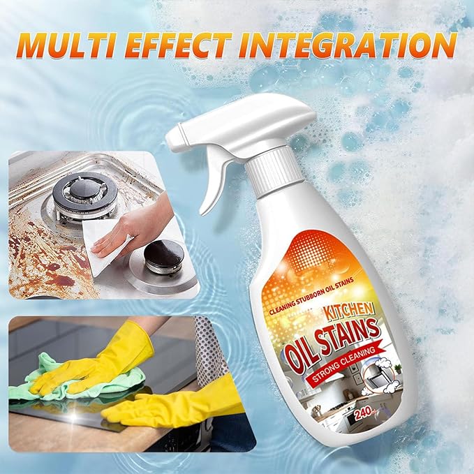 Fiell Heavy-Duty Kitchen Degreaser Foam Cleaner,Clean Kitchen up Oil Stains Spray,Multi Functiona Foam Cleaner Spray,Degreaser Cleaner Heavy Duty (2PC)