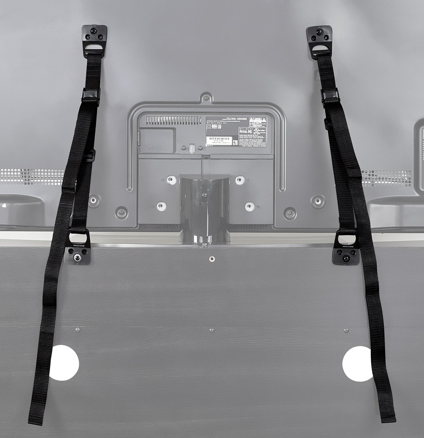 Mount-It! Safety Straps for TV, Furniture, Bookcase, Dresser and TV Stands - Anti-Tip Strap Television Anchor Kit for Baby Proofing, Earthquake Protection, 2 Pack, Mounting Hardware Included