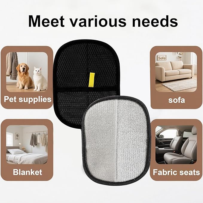 1 PCS Pet Hair Removal Gloves,Reusable Lint Roller for Furniture, Car, Clothes & Carpets ,Cat & Dog Hair Remover Tool with Ergonomic Grip