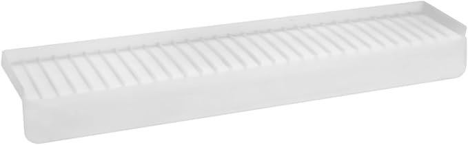 24"x4" Silicone Sink Edge Protector - Splash Guard with Suction Cups & 5° Tilt, Cuttable Edge Guard for Kitchen Sink, Bathroom,Granite & Quartz Countertops(White)