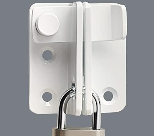Alise Flip Latch Gate Latch Shed Lock Shed Latch Barn Door Lock Locking Latches for Barn Fence Cabinet Garden Garage Window Pet Dog Cage,Stainless Steel Shed Door Latch Barn Door Lock,White,L-Size