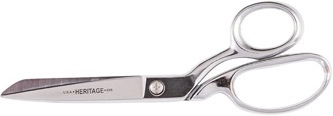 Klein Tools G208 Scissors, Made in USA, Bent Trimmer with Offset Handles for Cutting on Flat Surface Make Great Sewing Scissors, 8-1/4-Inch