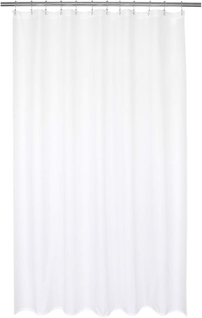 Barossa Design Waterproof Fabric Shower Curtain or Liner Microfiber 72" W x 74" H - Hotel Quality, Machine Washable, White Shower Curtain Liner for Bath Tub, 72x74 Inches