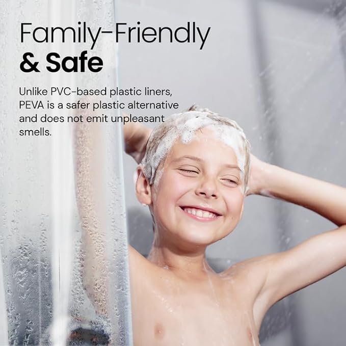 LiBa Waterproof Plastic Shower Curtain - Bathroom Shower Curtain Premium PEVA Non-Toxic with Rust Proof Grommets Frosted 8G Heavy Duty Bathroom Accessories 72x84 - Frosted