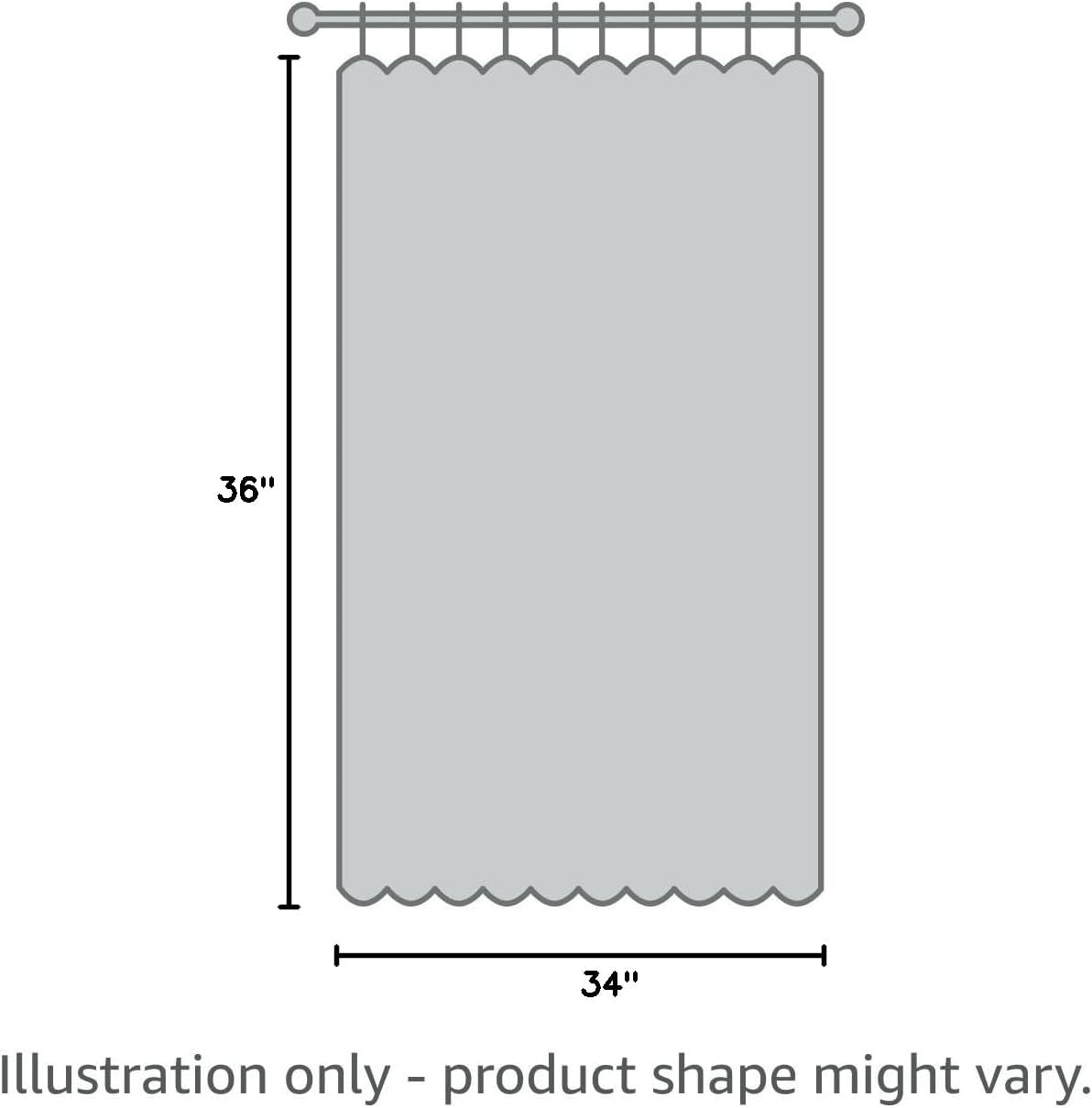 PONY DANCE Bathroom Window Valances - (34 by 36 inches, Blue Mist, 2 Panels) Room Darkening Tier Curtains Short Panels Drapes for Small Half Window Decoration in Kitchen