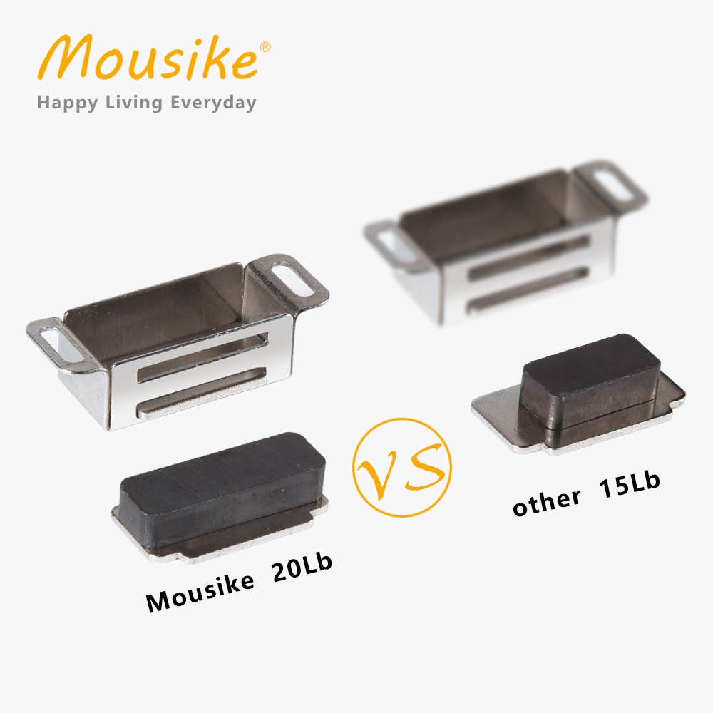 Mousike Cabinet Magnets Magnetic Door Catch Stainless Steel Door Magnet for Kitchen Bathroom Cupboard Wardrobe Closet Closures Cabinet Door Drawer Latch 20 lbs(20Pack)