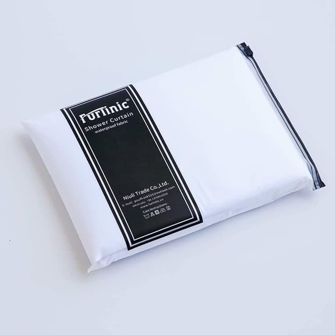 Furlinic No Hook Stall Shower Curtain 36x72 Inch,Polyester Fabric Small Narrow Shower Curtain Liner,Hotel Style Bathroom Curtains with Plastic Split Grommets,Machine Washable & Waterproof,Dark Grey