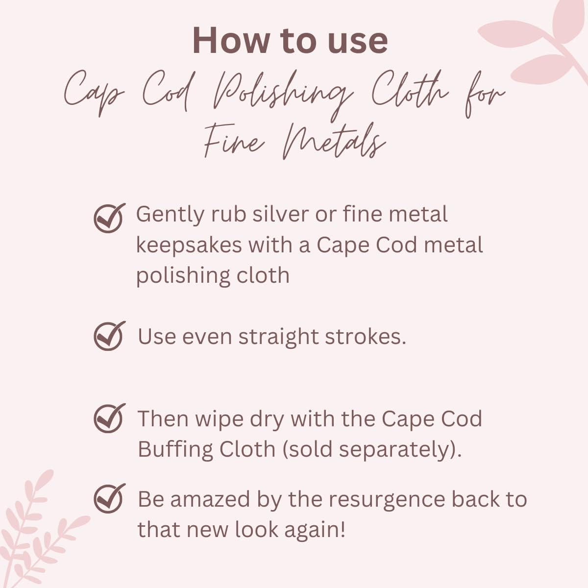 Cape Cod Polishing Cloths for Fine Metals | Jewelry Cleaner and Tarnish Remover | Silver Polishing to a Brilliant Shine | Foil Pack of (2) 4x6 Cloths