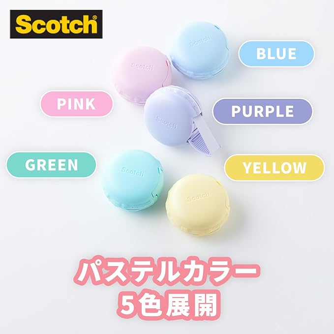 3M Scotch Mending Tape, Macaron Type Tape Dispenser, Blue, 810 MCR-BL, 0.7 in x 98.4 ft (18 mm x 30 m)
