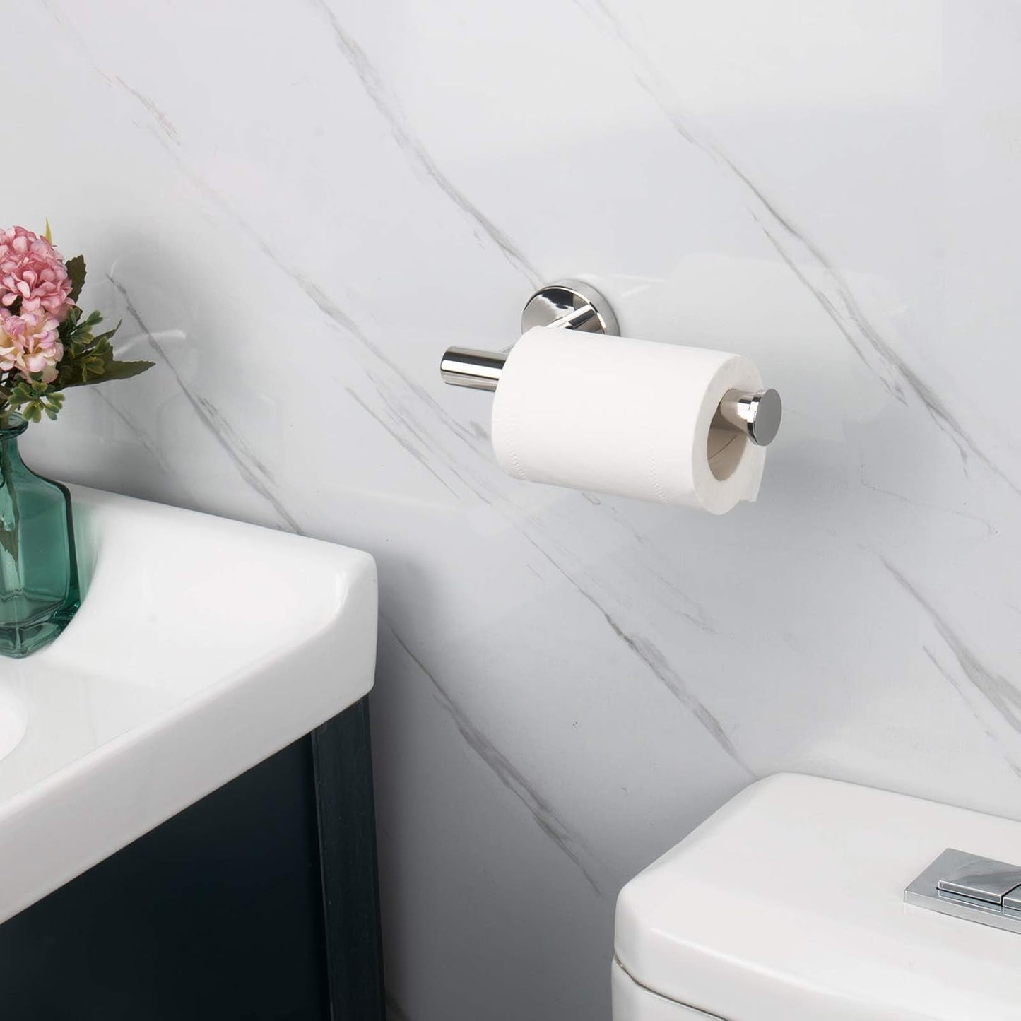 NearMoon Bathroom Toilet Paper Holder, Premium SUS304 Stainless Steel Rustproof Wall Mounted Toilet Roll Holder for Bathroom, Kitchen (10 Pack, Chrome Finish)