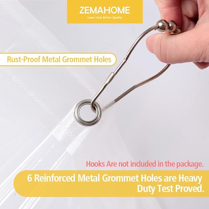 Narrow Size Clear Plastic Shower Curtain Liner, 36x72 Inch Thin Lightweight Transparent Plastic Bathroom Shower Showroom Inner Curtain with Rustproof Metal Grommet Holes and Weighted Magnets