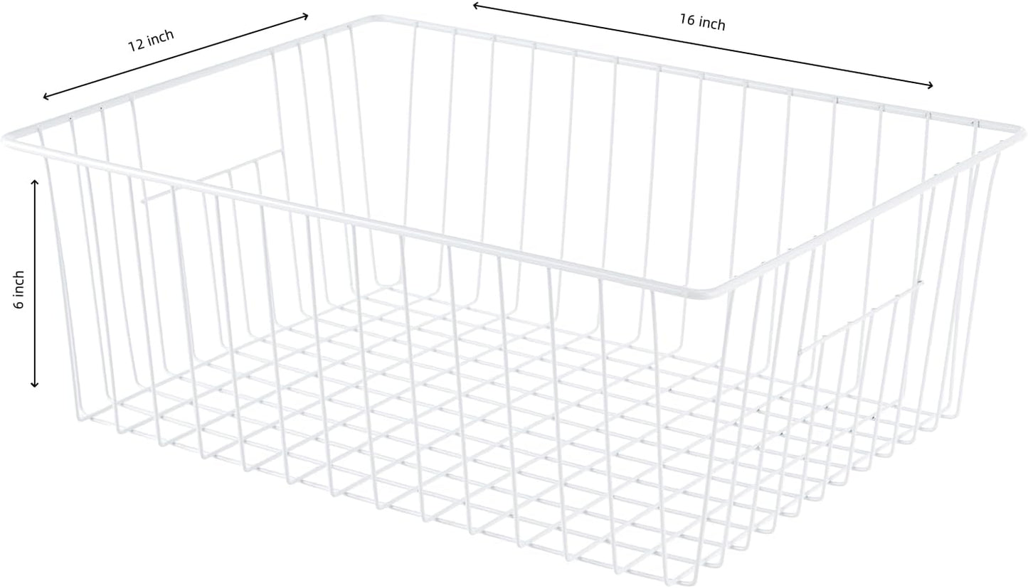 Freezer Organizer Bins, Upright Freezer Storage Blacks for 16, 17, 21 cu.ft Standup Freezer, Deep Freezer Organizer Bin with Hndle Add Space Easy Reach, White, 3Pack.