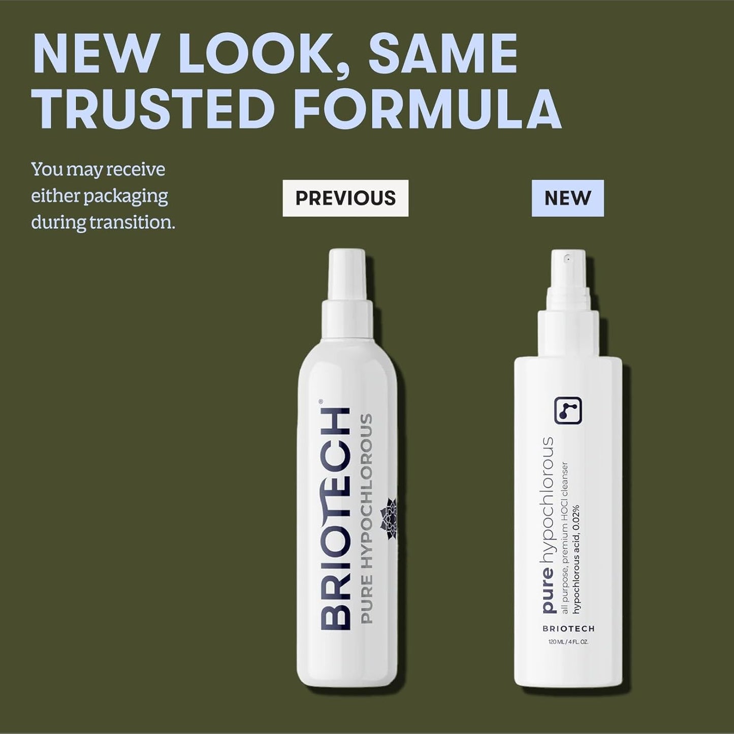 BRIOTECH Pure Hypochlorous Acid Spray and Cleanser, Original Premium HOCl Topical Solution, Multi-Purpose Cleaner, Family Approved & Pet Friendly, 2 fl oz Travel Size (2 Pack)