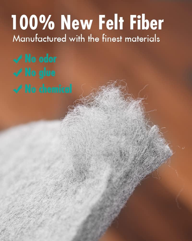 Non Slip Rug Pad Gripper - Round 3 Feet 1/4” Extra Thick Felt Under Rug for Runner Rugs and Hardwood Floors,Super Cushioned Non Skid Carpet Padding