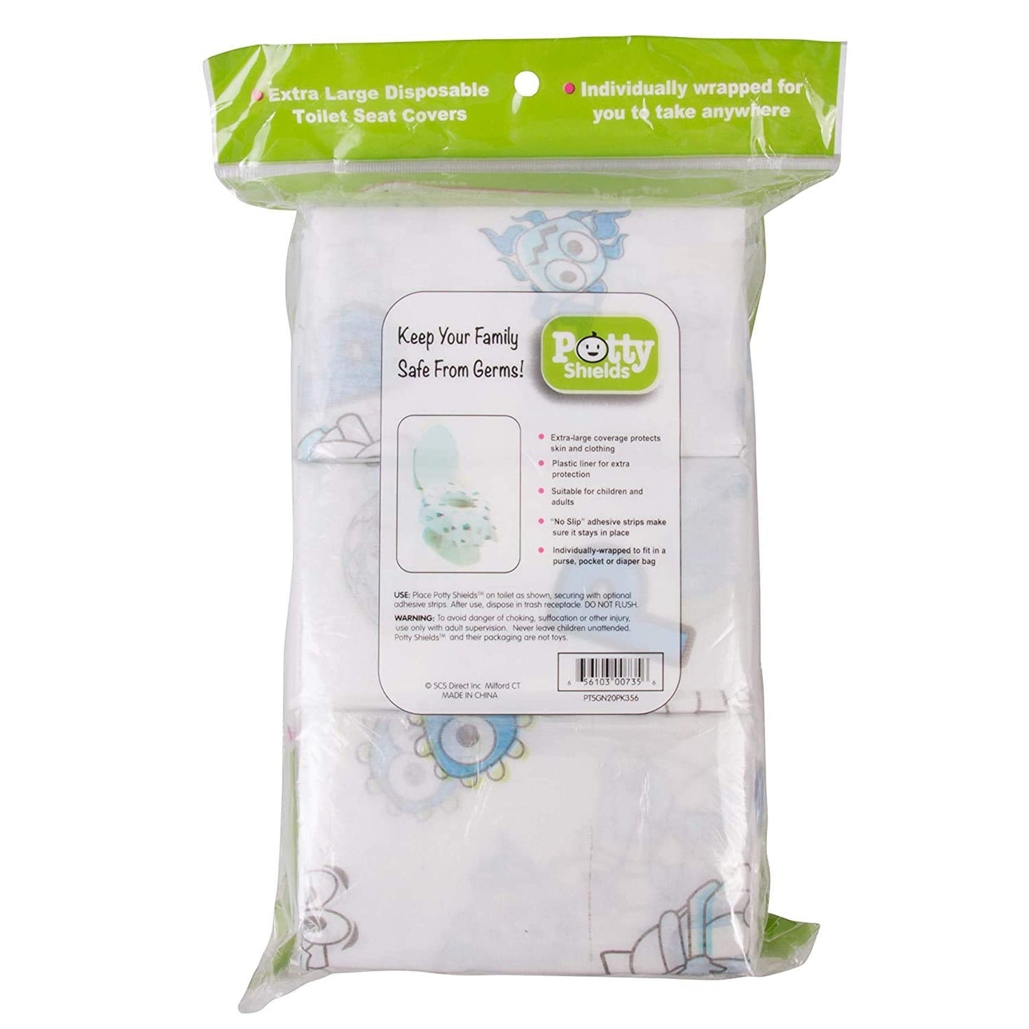 Disposable Toilet Seat Covers for Kids & Adults (6 Pack) - Germ Protect from Public Toilets - Waterproof, Individually-Wrapped, Plastic Lined for No Soak Thru, XL to Cover the WHOLE Toilet - Unisex