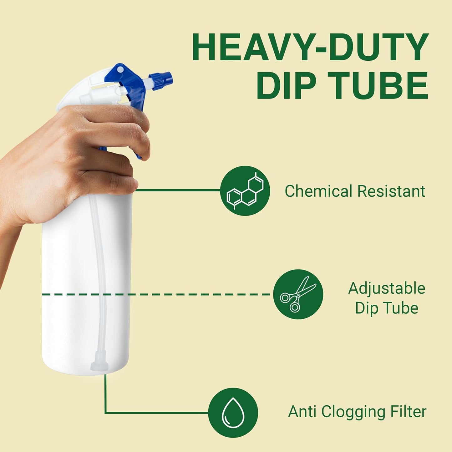 Heluva Green Spray Bottle Nozzle Replacement, Bottle Tops Only - Sprayer Nozzle Triggers for Heavy Duty, Commercial, Home Cleaning Solutions - Fits 8,16,24,32 oz Plastic & Glass Bottles, Blue 13 pack