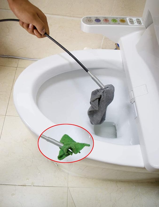 Drain Snake Drain Clog Remover Flexible Grabberable Pick Up Cleaning Tool Reacher Claw Stick, Drain Auger Grab Trash Hairs from Drain,Sink,Bathroom Tub Toilet Hose (79 Inch Drain Snake Tool)