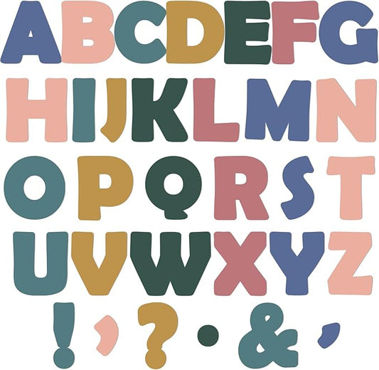 150 PCS Large 6" Font Bulletin Board Letters and Punctuation Set, Colorful Wild Classroom Alphabet Cutout for Bulletin Board Display Home School, A Great Helper to Inspire Students' Learning