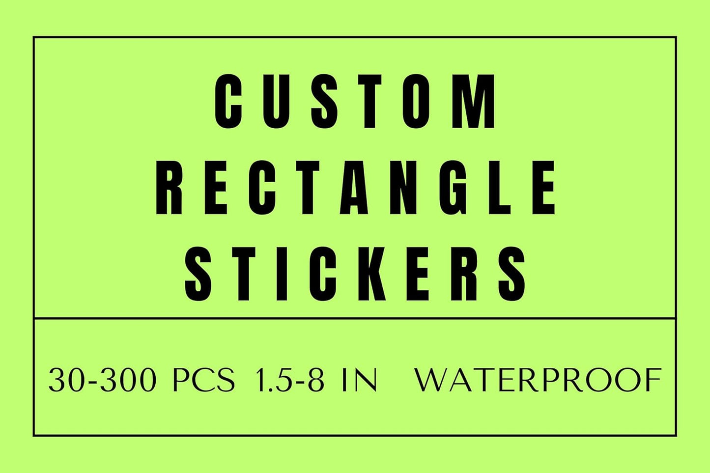 Custom Rectangle Stickers for Business Logo, Custom Rectangle Labels for Candle Jar Coffee, 30-300 pcs, Waterproof Glossy Vinyl Stickers, Upload Your Design (7x4 in)