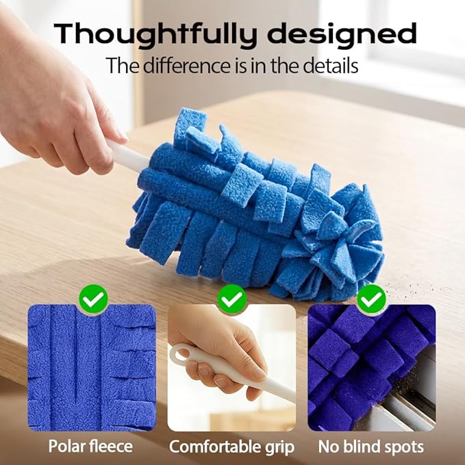 360° Electrostatic Duster Refills, 2026 New Washable & Reusable Microfiber Pads Fleece Duster Refill Compatible Tools for Cleaning Home, Blinds, Car, Pet, Furniture, Fans (Yellow)