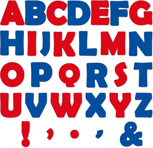 Qyeahkj 150 PCS 4th of July Large 6 Inch Font Letters and Punctuation Set Independence Day Classroom Alphabet Cutouts for Bulletin Board Display Home School Classroom Decor Memorial Day Decorations