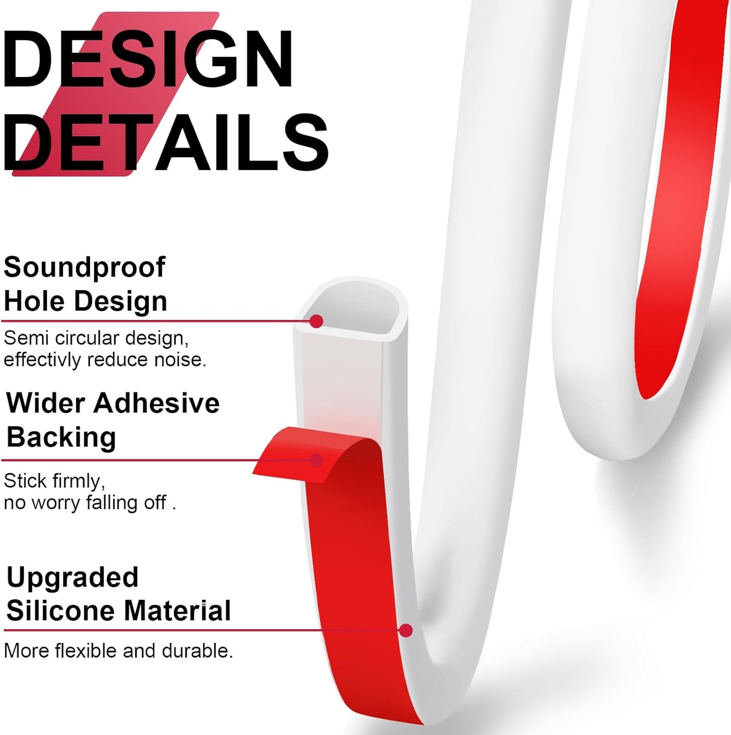 【New Upgrade】 Silicone Door Weather Stripping Door Seal Strip, 19.7 Feet Self-Adhesive D-Shape Door Insulation Strip for Door Frame& Window Seal Large Gaps, Easy to Cut & Install