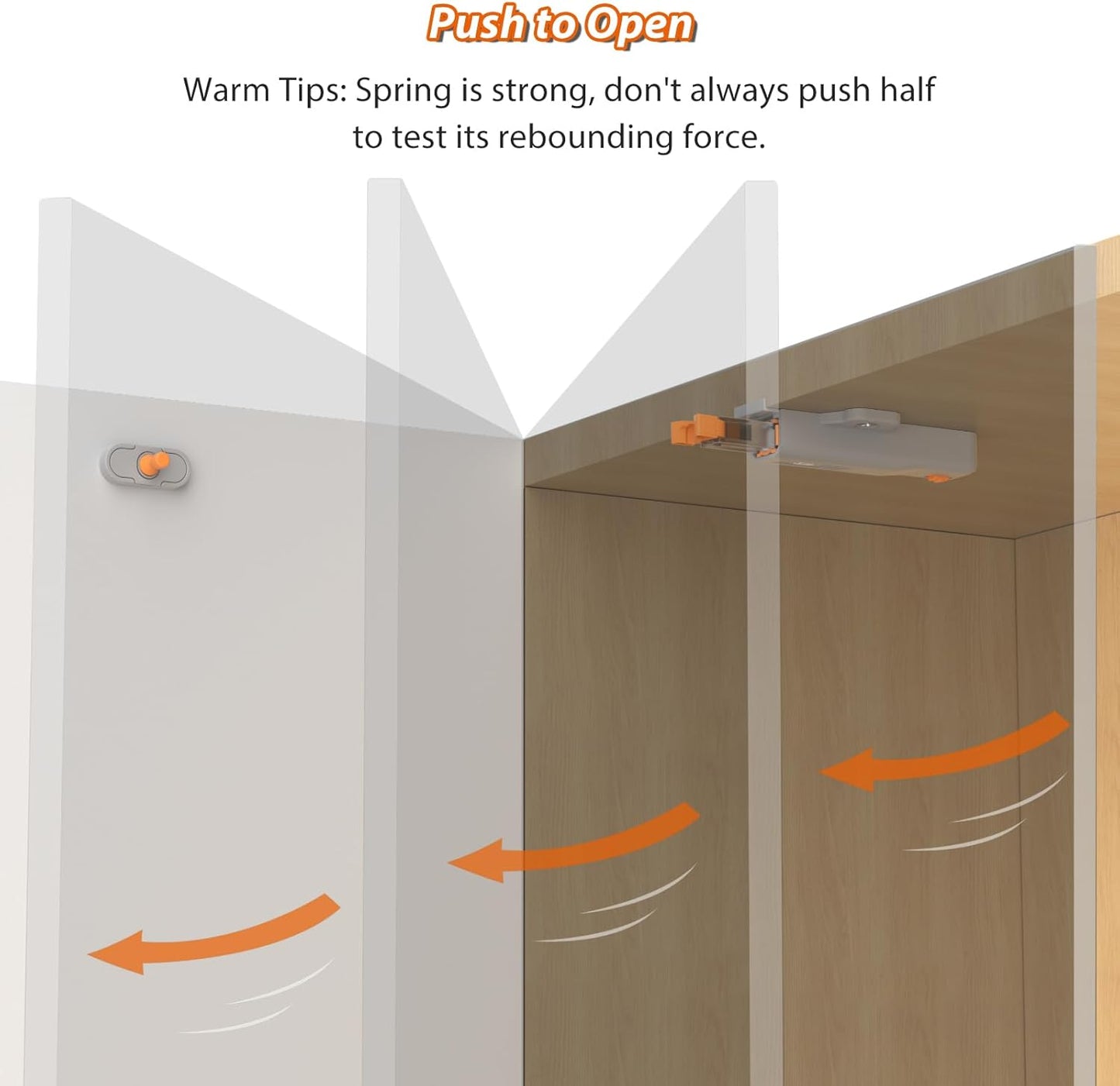 Jiayi Strong Heavy Duty Push Latch, Non-Magnetic RV Hidden Door Cabinet Latches, 2 Pack Push Release Press Out Touch Catch for Door Closure, Push to Open Kitchen Cabinet Hardware