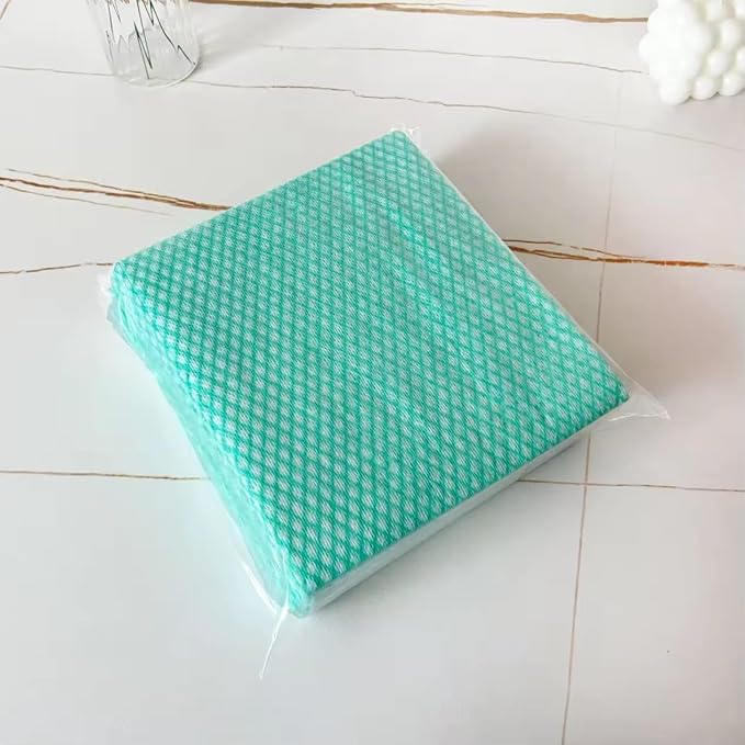 Disposable Cleaning Cloths 50 Packs, 13.8"x15.8" Reusable Kitchen Towels, Soft Absorbent Multipurpose Household Cleaning Towels, Disposable Dish Cloths for Kitchen, Stove, Bathroom, Handy Wipes, Multi