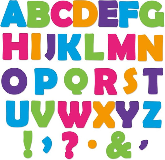 150 PCS Large 6" Font Letters and Punctuation Set, Colorful Classroom Alphabet Cutout for Bulletin Board Display Home School, A Great Helper to Inspire Students' Learning Interest