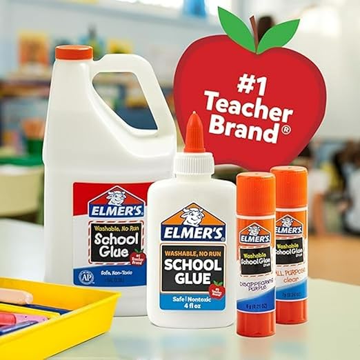 Elmer's Disappearing Purple School Glue Sticks, Washable, 7 Grams, 30 Count - Posters, Back to School, Bulk Pack for Classrooms, #1 Teacher Brand