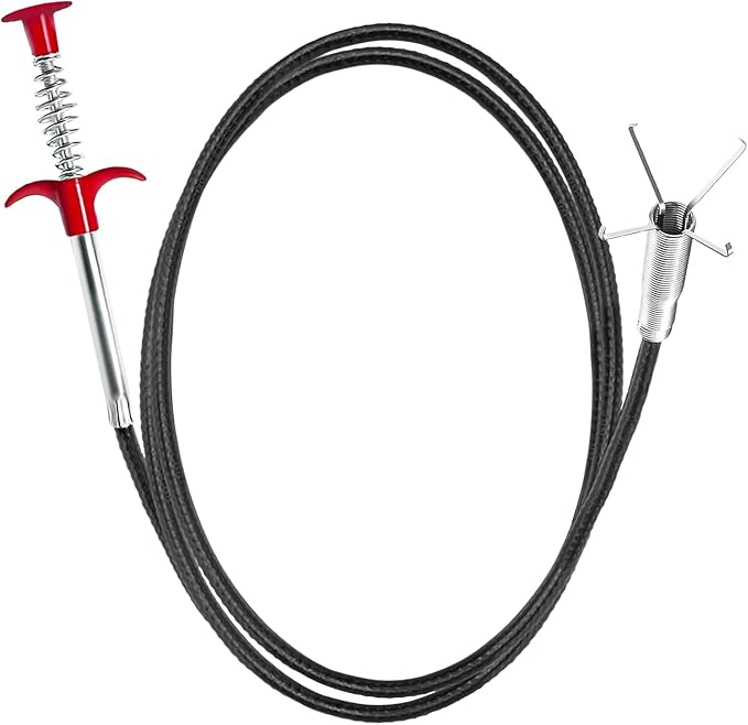 Drain Snake,76 inch Drain Clog Remover - Flexible Grabber Claw Pick Up Reacher Tool for Home Sink, Bathroom Tub,Drain, Toilet, Tight Spaces
