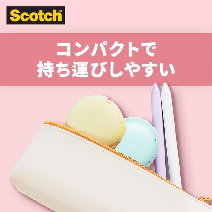 3M MCR-PK Scotch Mending Tape, Macaron Type Tape Dispenser, Pink, 0.7 inches (18 mm) x 98.4 ft (30 m)