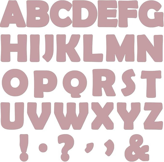 150 PCS Large 6" Font Letters and Punctuation Set, Blush Pink Light Mauve Classroom Alphabet Cutout for Bulletin Board Display Home School, A Great Helper to Inspire Students' Learning Interest