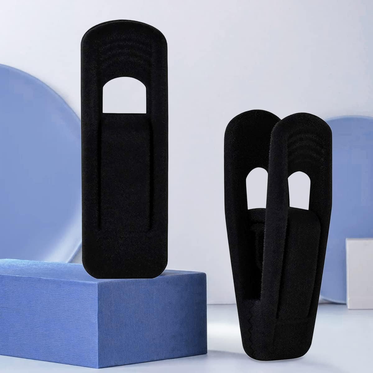 Black Velvet Hangers Clips (80-Pack), Non-Slip Strong Velvet Hangers Clips for Velvet Skirt Hangers, Velvet Pants Hanger Velvet Clips Fit for Thin Velvet Clothes Suit Hangers
