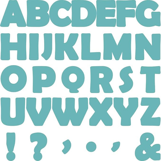 150 PCS Large 6" Font Letters and Punctuation Set, Light Turquoise Classroom Alphabet Cutout for Bulletin Board Display Home School, A Great Helper to Inspire Students' Learning Interest