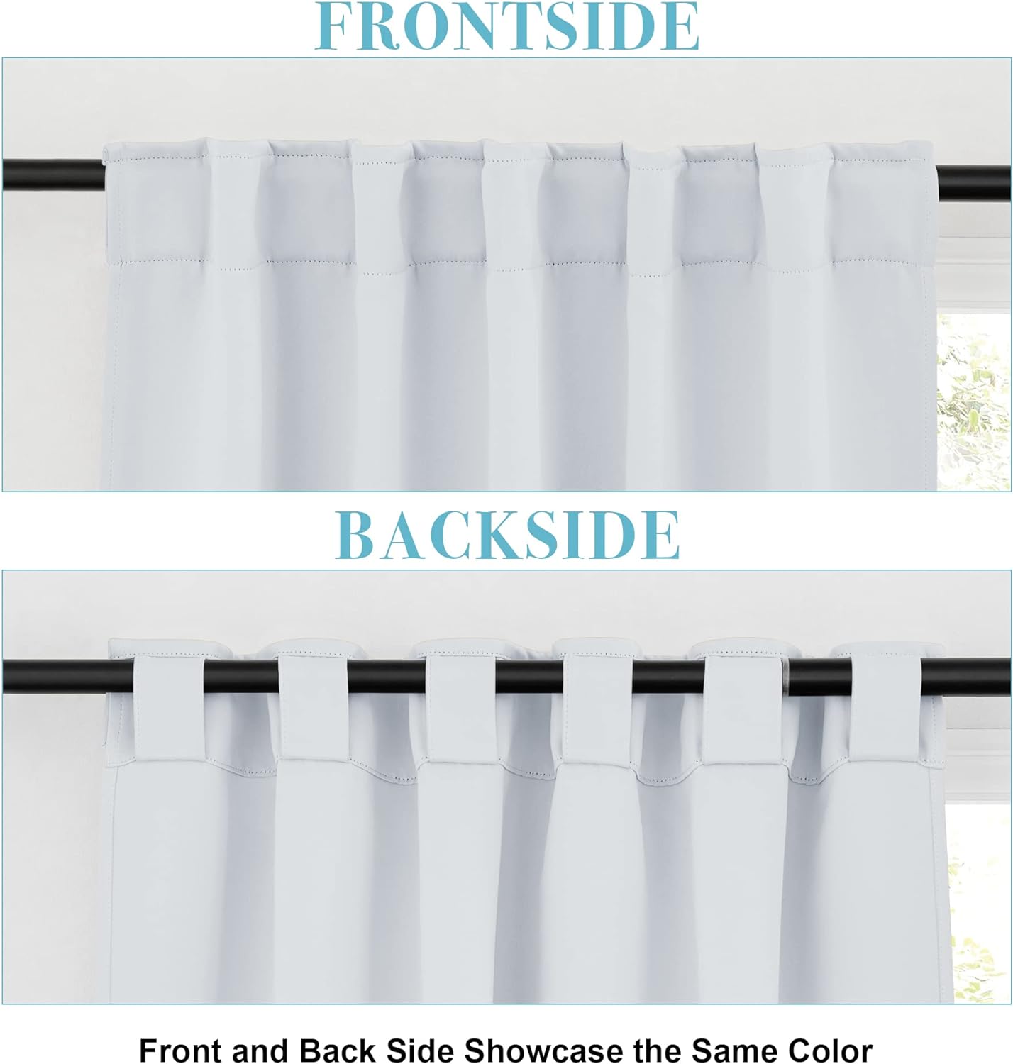 RYB HOME White Curtains for Bedroom - Room Darkening Curtains Back Loops Hanging, Privacy Window Drapes for Sunroom Kitchen Dining Engagement, 42 Wide x 54 Long, Grayish White, 2 Pcs