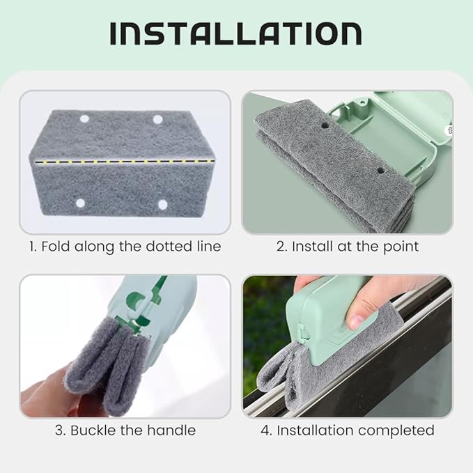 Magic Window Track Cleaner, 2025 New Groove Cleaning Brush Tools Set, Hand-held Window Track Cleaner Brushes Tools for Window lides Gaps Tile Lines Shutter Car Vents (Grey, 6PCS)