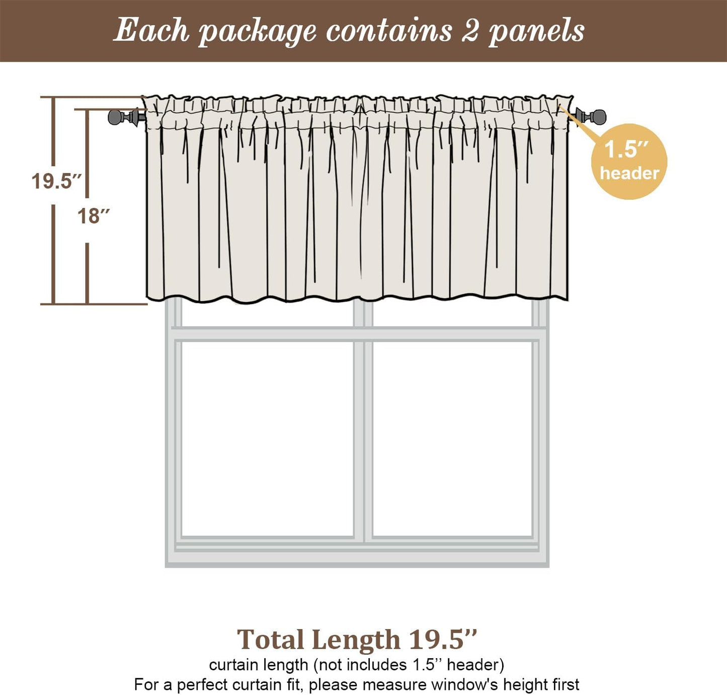 Chyhomenyc Sheer Sage Green Valances for Windows 2 Pack, Small Window Curtains for Living Room Bathroom Cafe Laundry Basement, Modern Top Dual Rod Pocket Voile Curtain, 42W x 18L inches, Sage Green