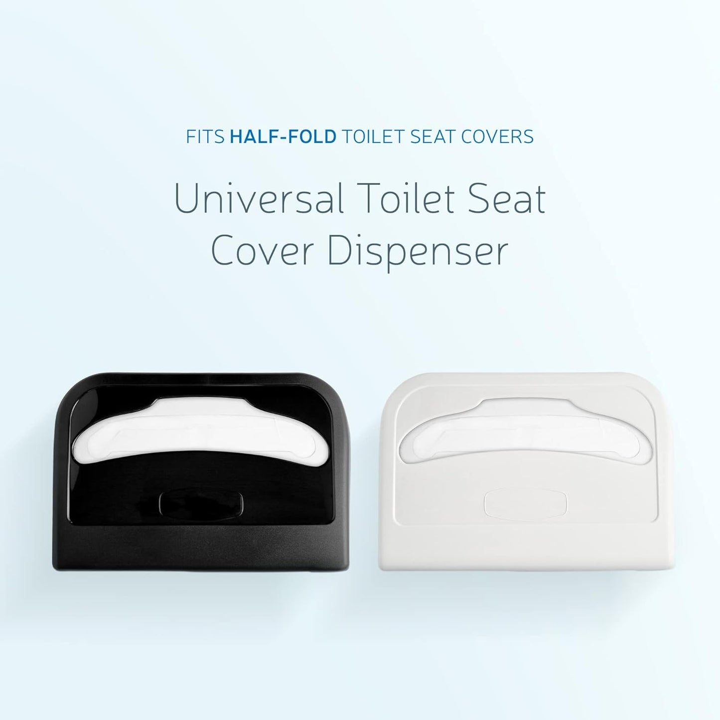EZbrnd Wall Mount Half-Fold Toilet Seat Cover Dispenser for Commercial/Washroom/Office, Seat Cover Paper Sold Separately, White, 3100-EZ