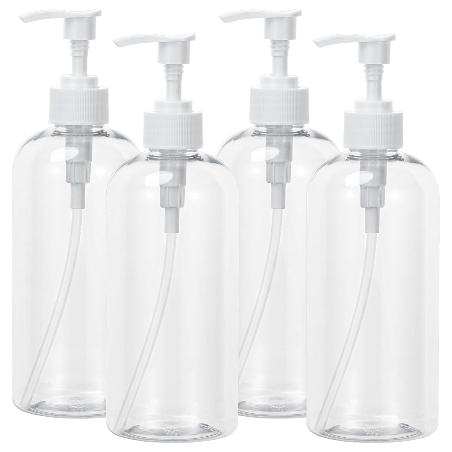 Yebeauty Pump Bottle Dispenser, 3 Pack 17oz/500ml Dish Lotion Soap Dispenser Plastic Liquid Shampoo Container for Bathroom Kitchen Hotel Body Wash, Clear