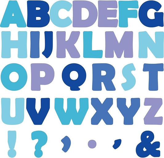 150 PCS Large 6" Font Bulletin Board Letters and Punctuation Cutouts Set, Simple Winter Blue Theme Decoration Letters for Classroom Alphabet Poster Wall Bulletin Board Display Home School Decor
